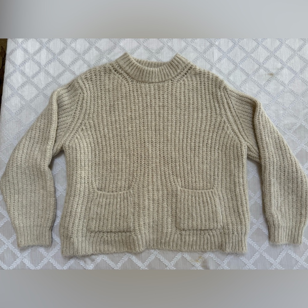 ZARA beige Sweater with pockets